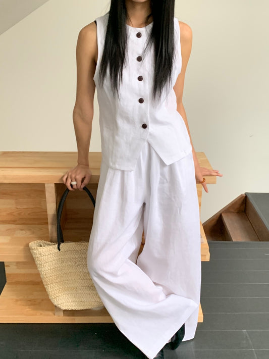 <Pre-Order> Linen Button Up Vest