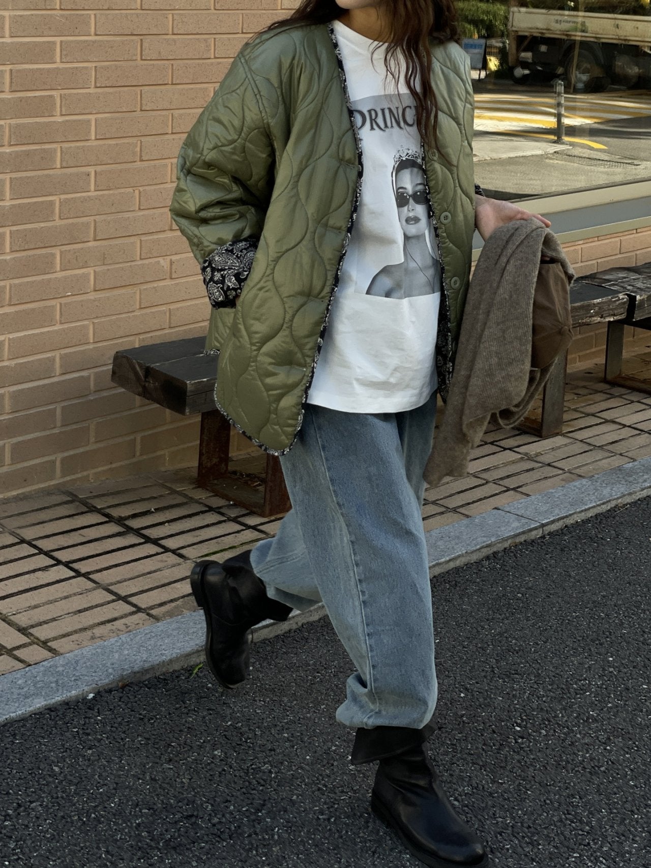 Quilted Nylon Military Liner Jacket