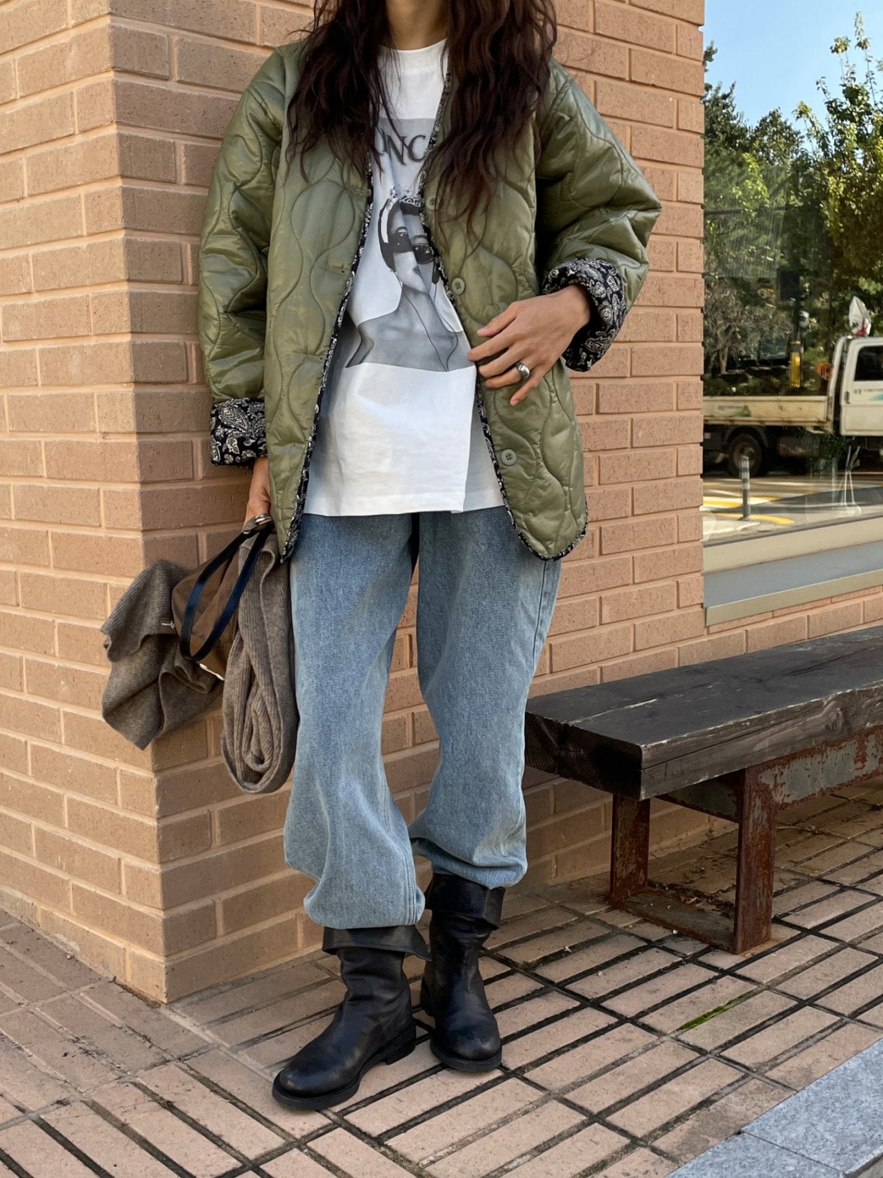 Quilted Nylon Military Liner Jacket