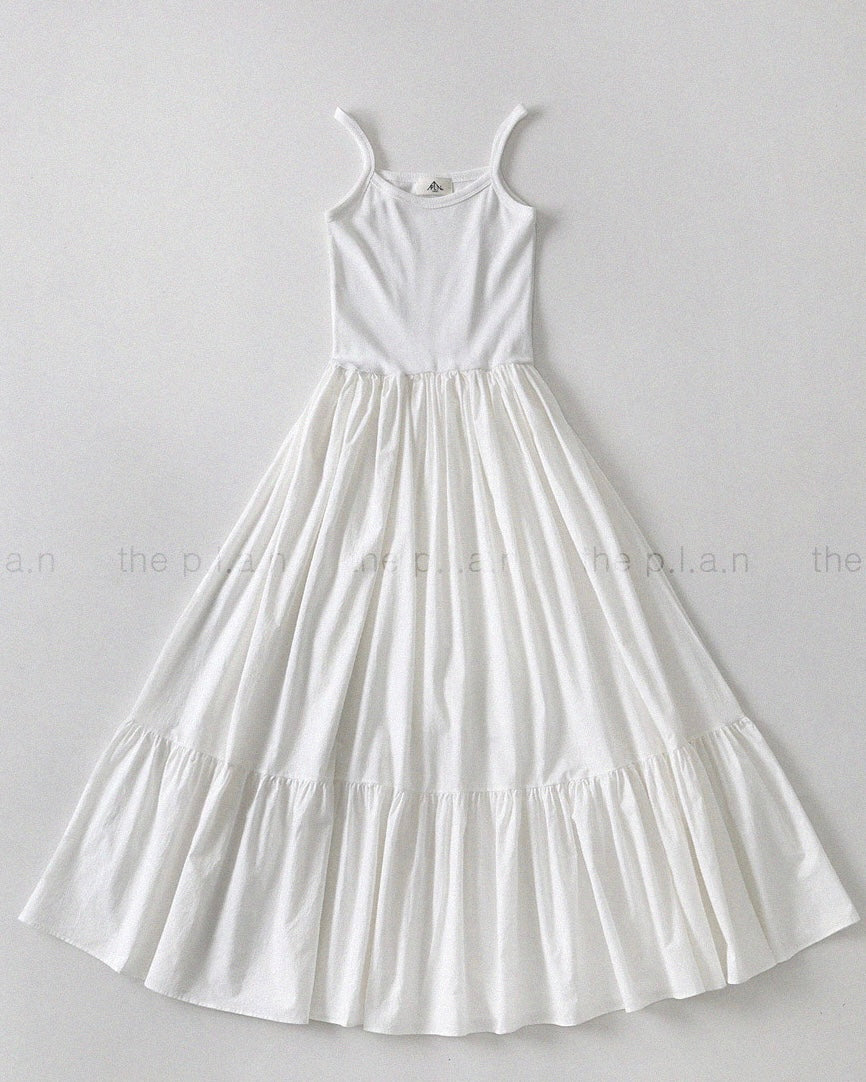 Cotton Combo Tiered Maxi Dress