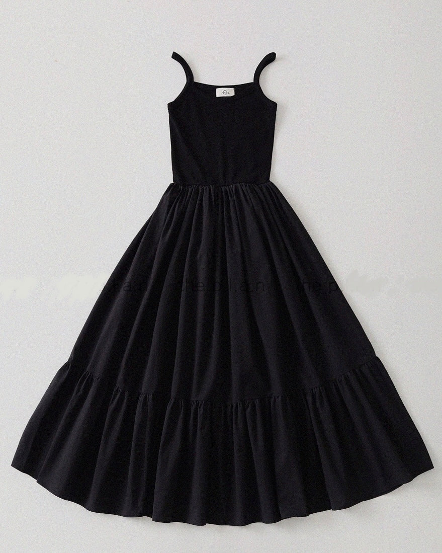 Cotton Combo Tiered Maxi Dress