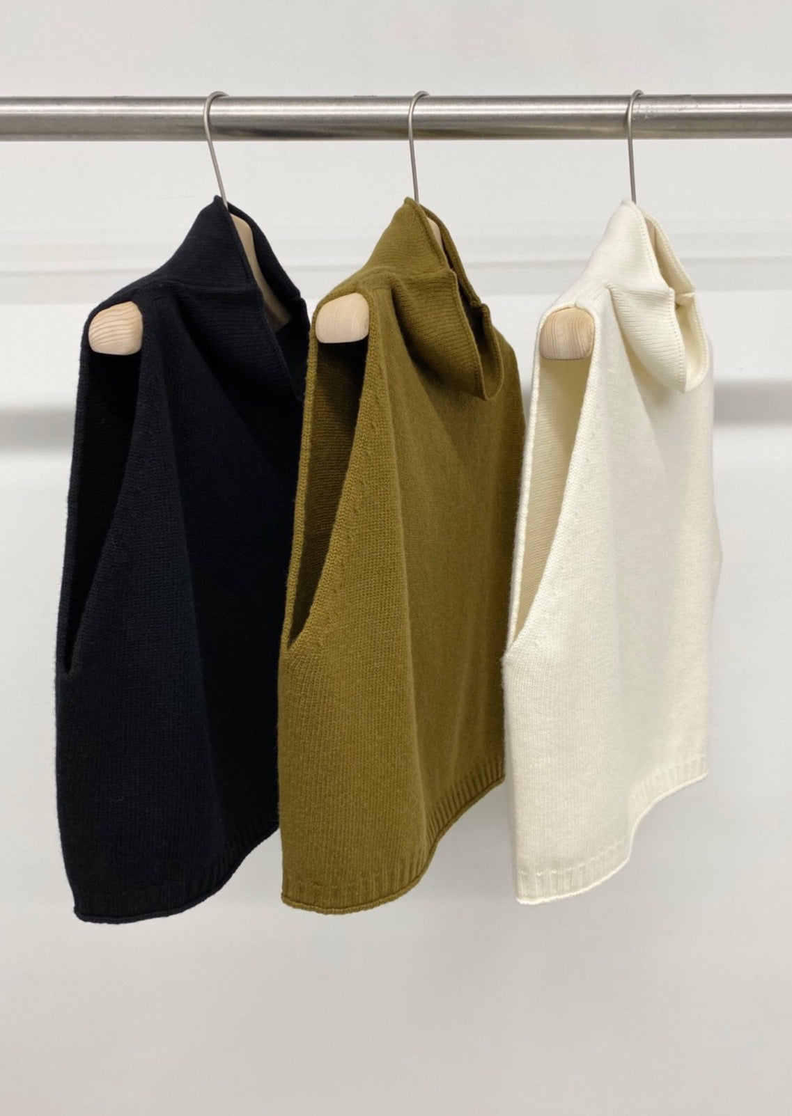 Turtleneck Lambs Wool + Cashmere Vest — special price item!