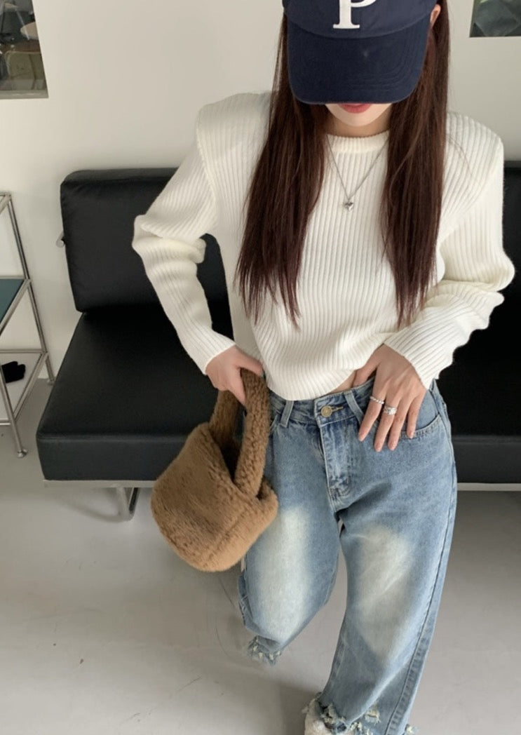 Cropped Rib Knit
