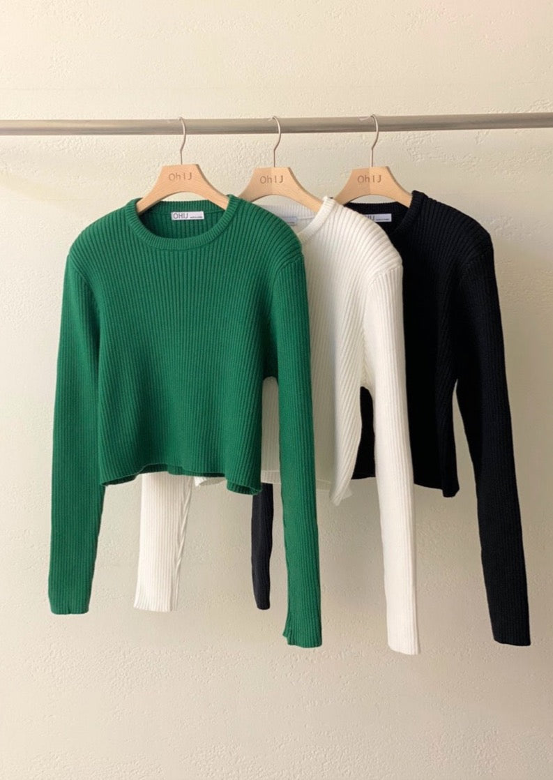 Cropped Rib Knit