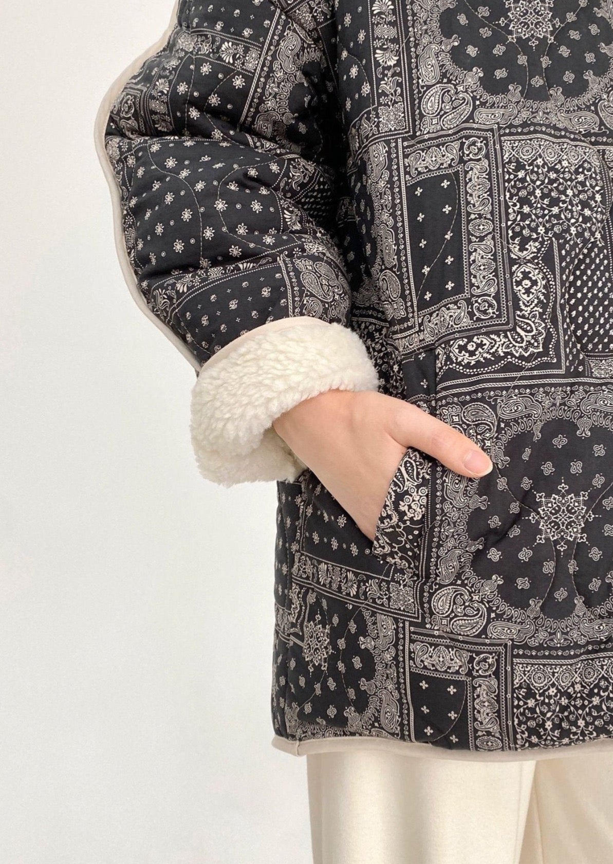 Reversible Bandana / Faux Shearling Jacket