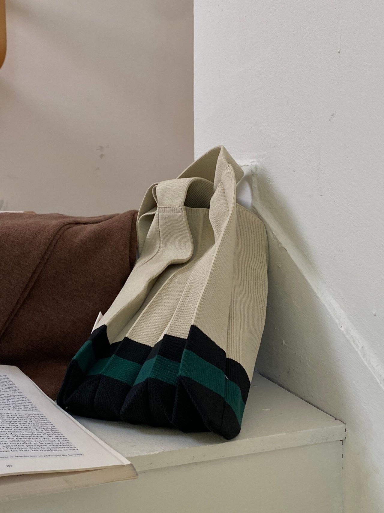 Small Stripe Pleats Tote