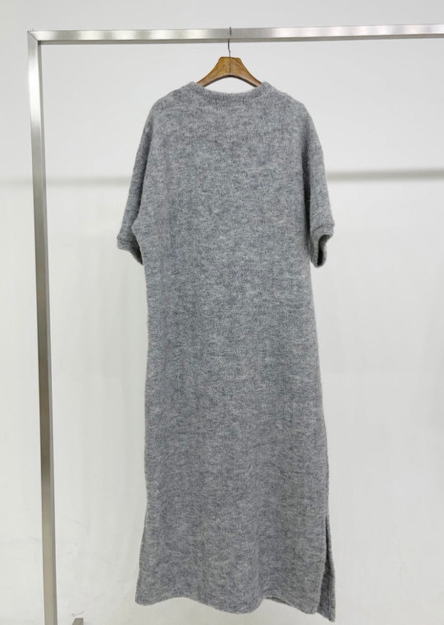 Boucle Knit Maxi Tunic Dress