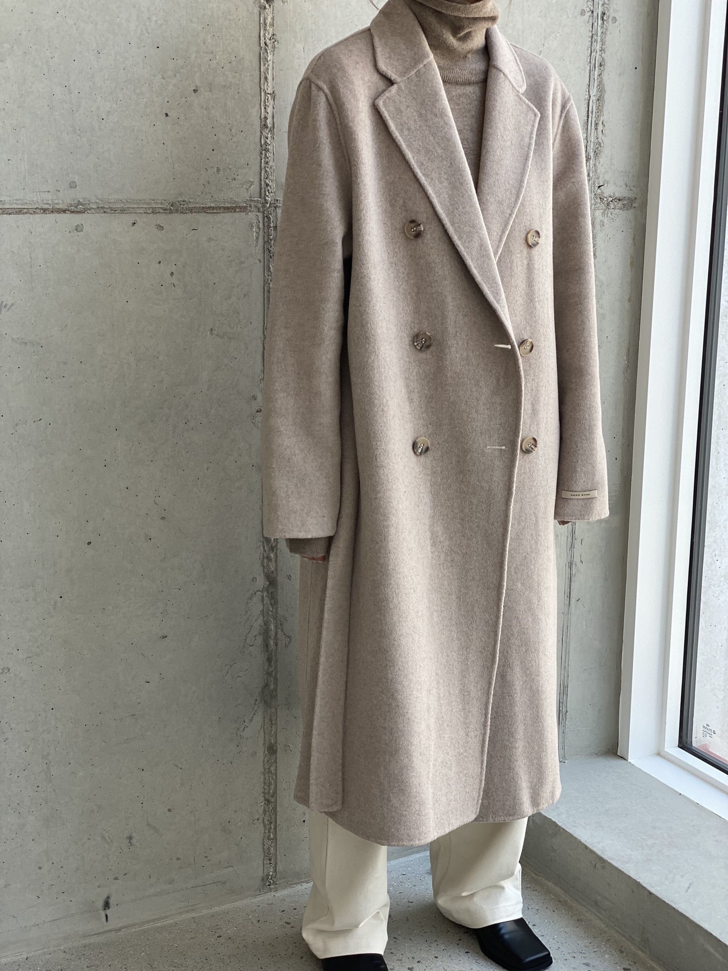 Wool Double Breasted Handmade Coat -only 1 in Black left