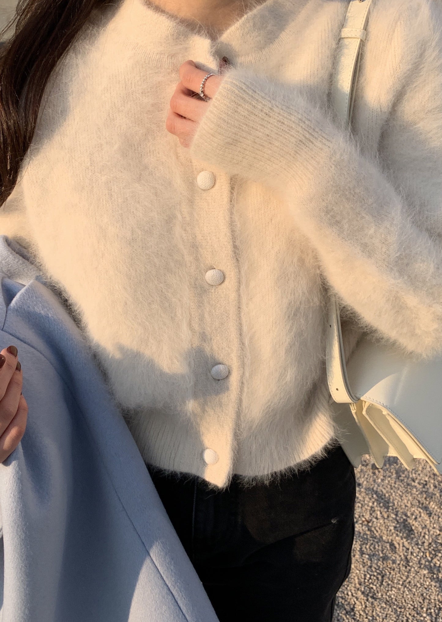 Wool / Angora Crop Cardigan