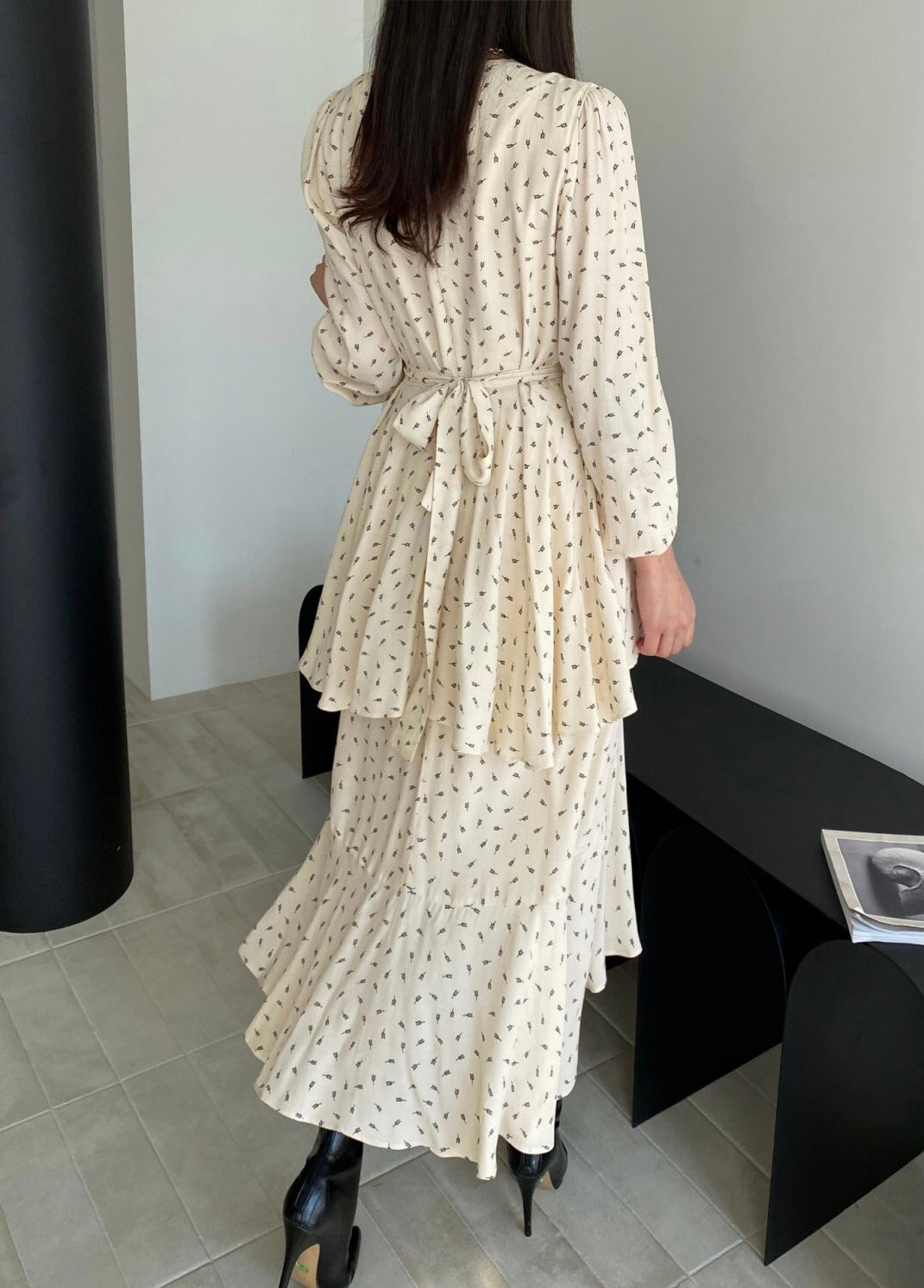 Tiered Ruffle Midi Dress