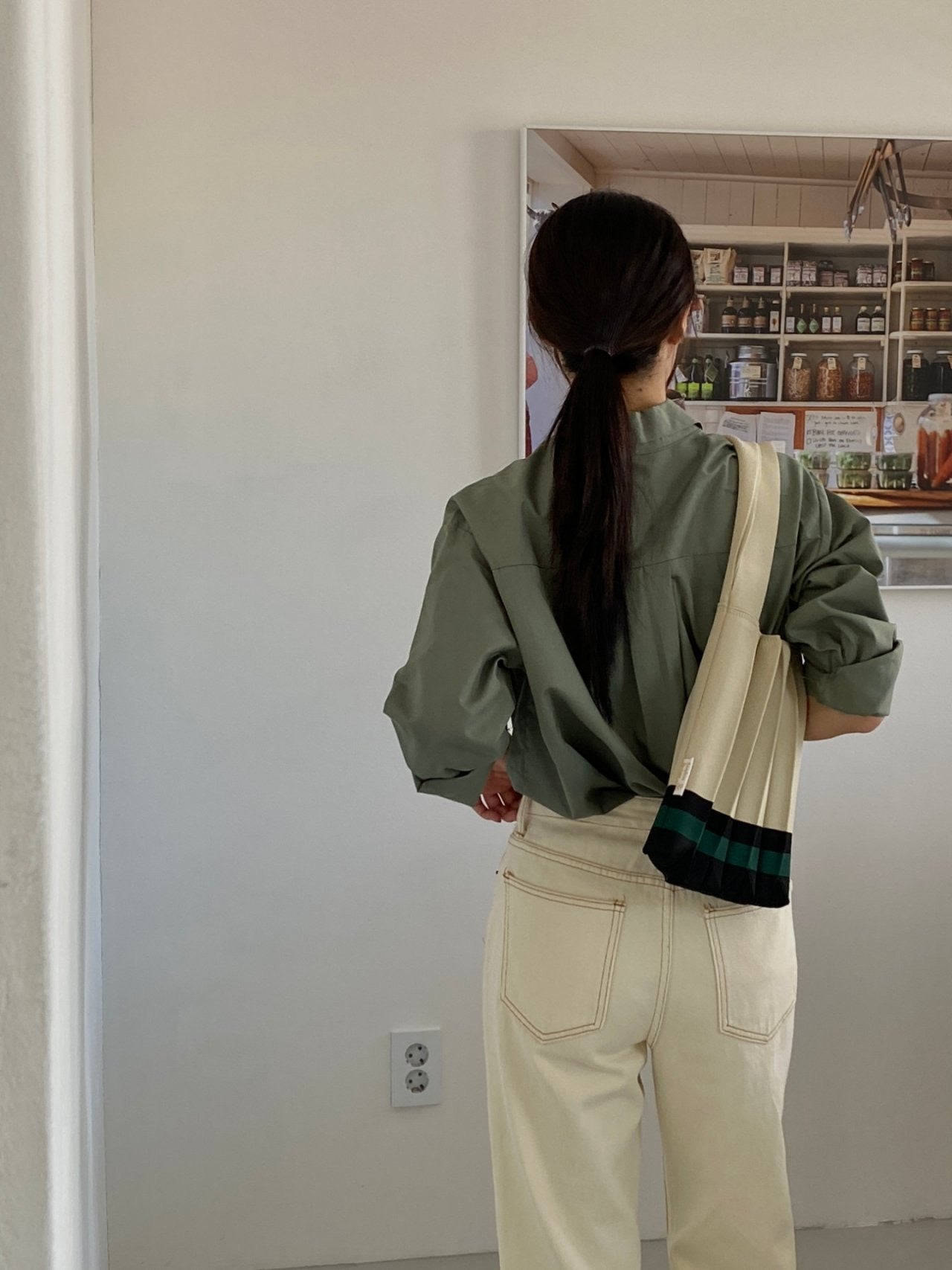 Small Stripe Pleats Tote