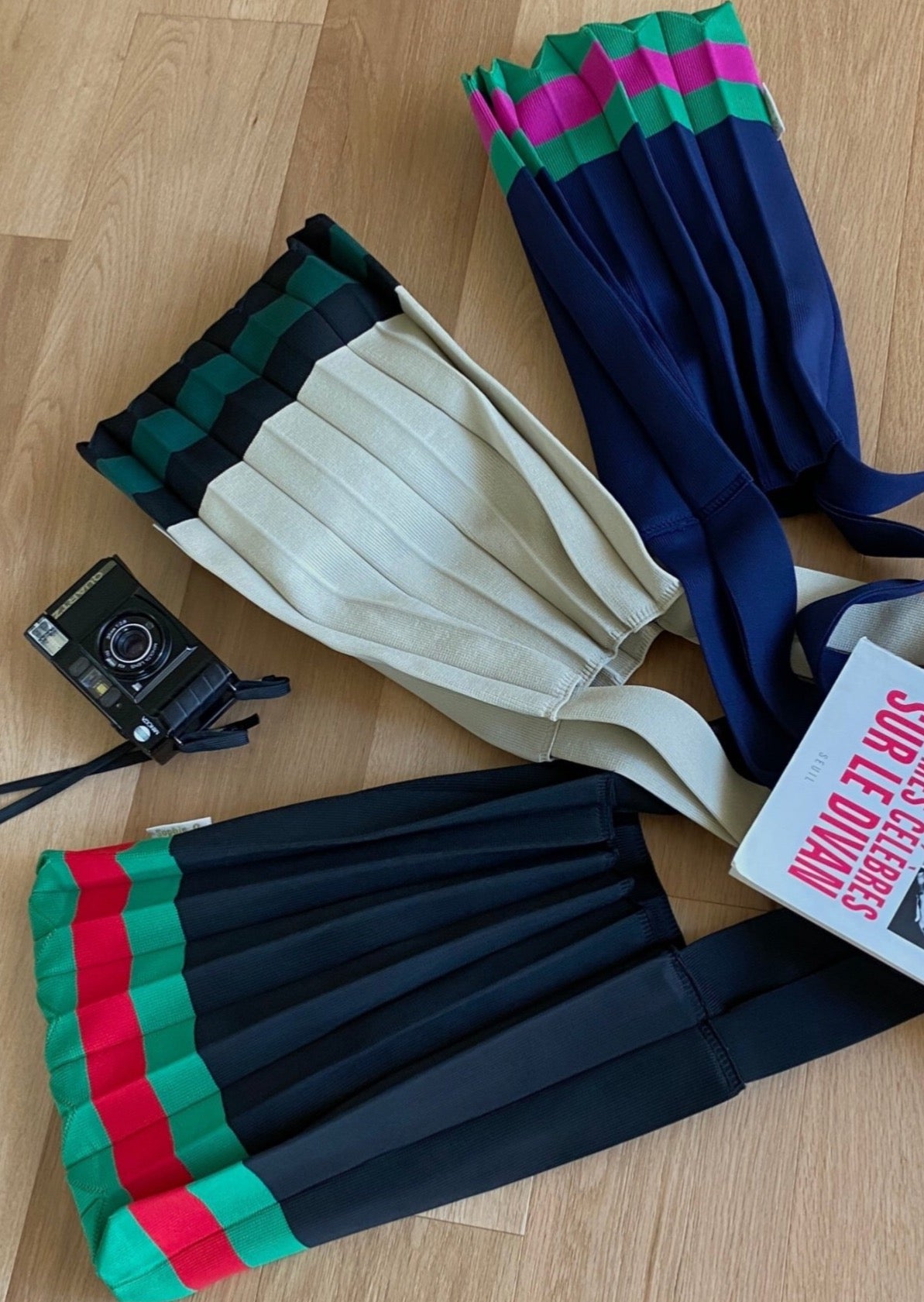 Medium Stripe Pleats Tote