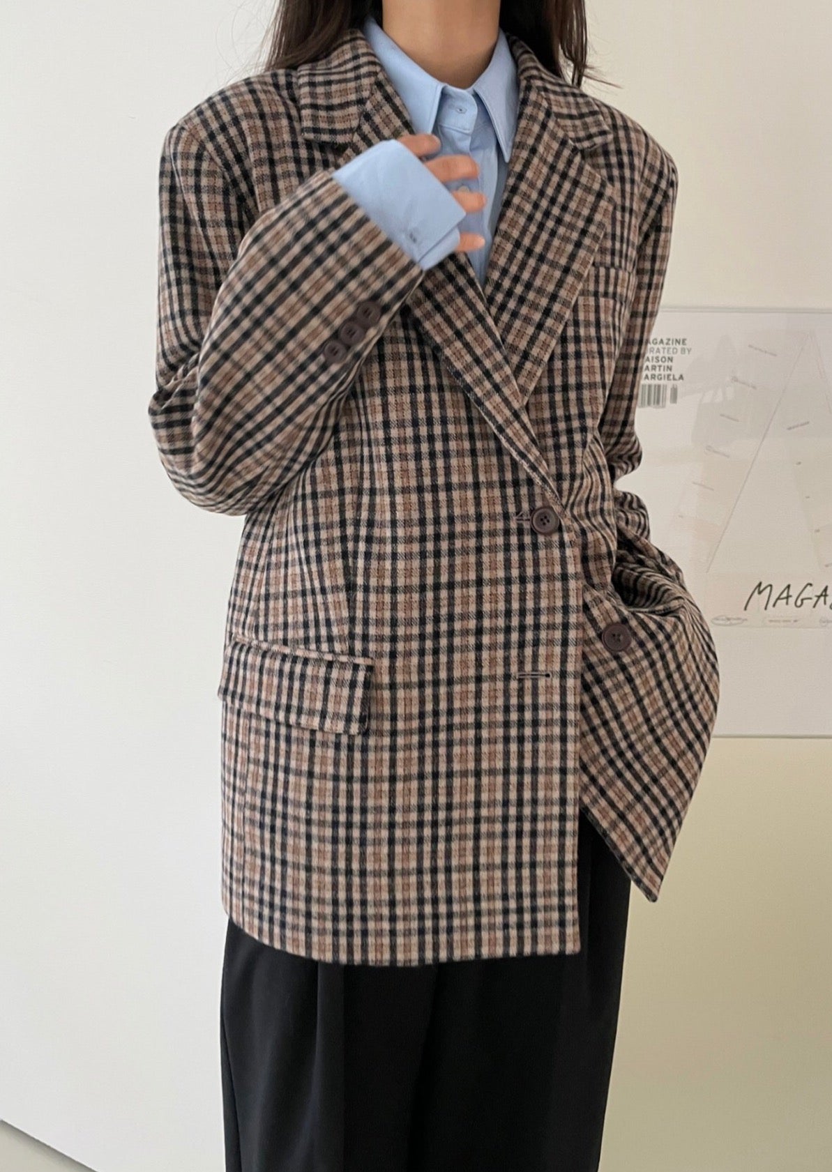 Duffey Checkered Wool Blazer