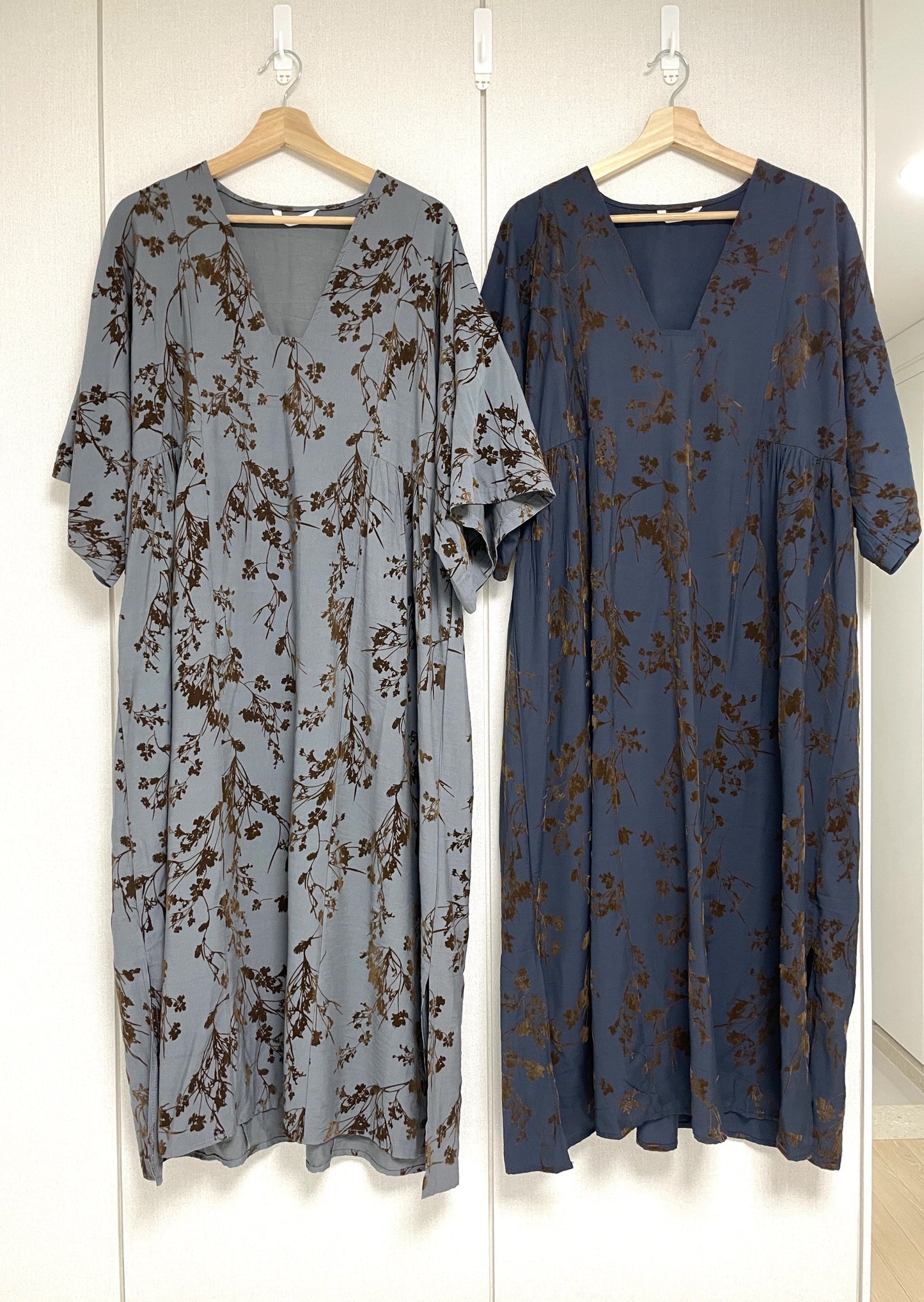 Velvet Flocked Caftan Dress