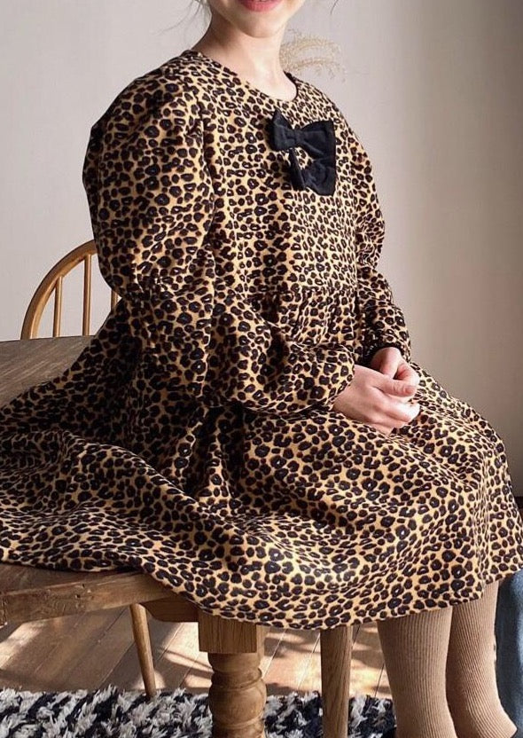 Girls’ Leopard Babydoll Dress