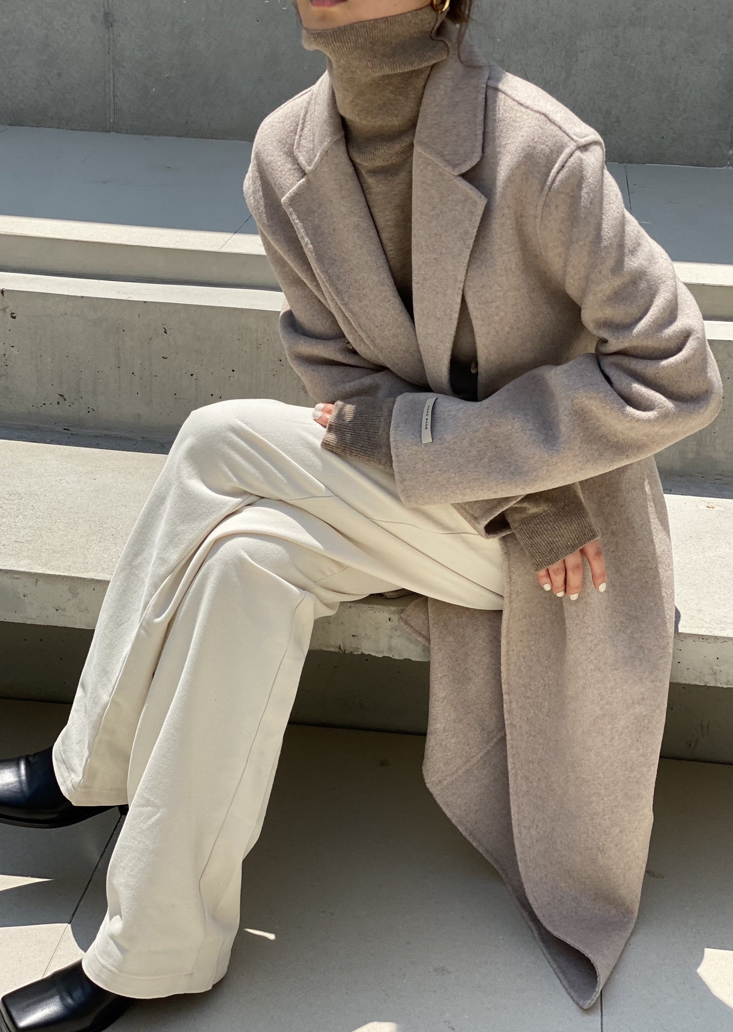 Wool Double Breasted Handmade Coat -only 1 in Black left