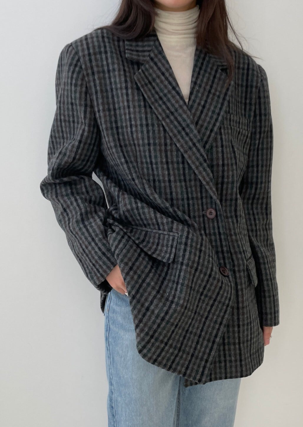 Duffey Checkered Wool Blazer