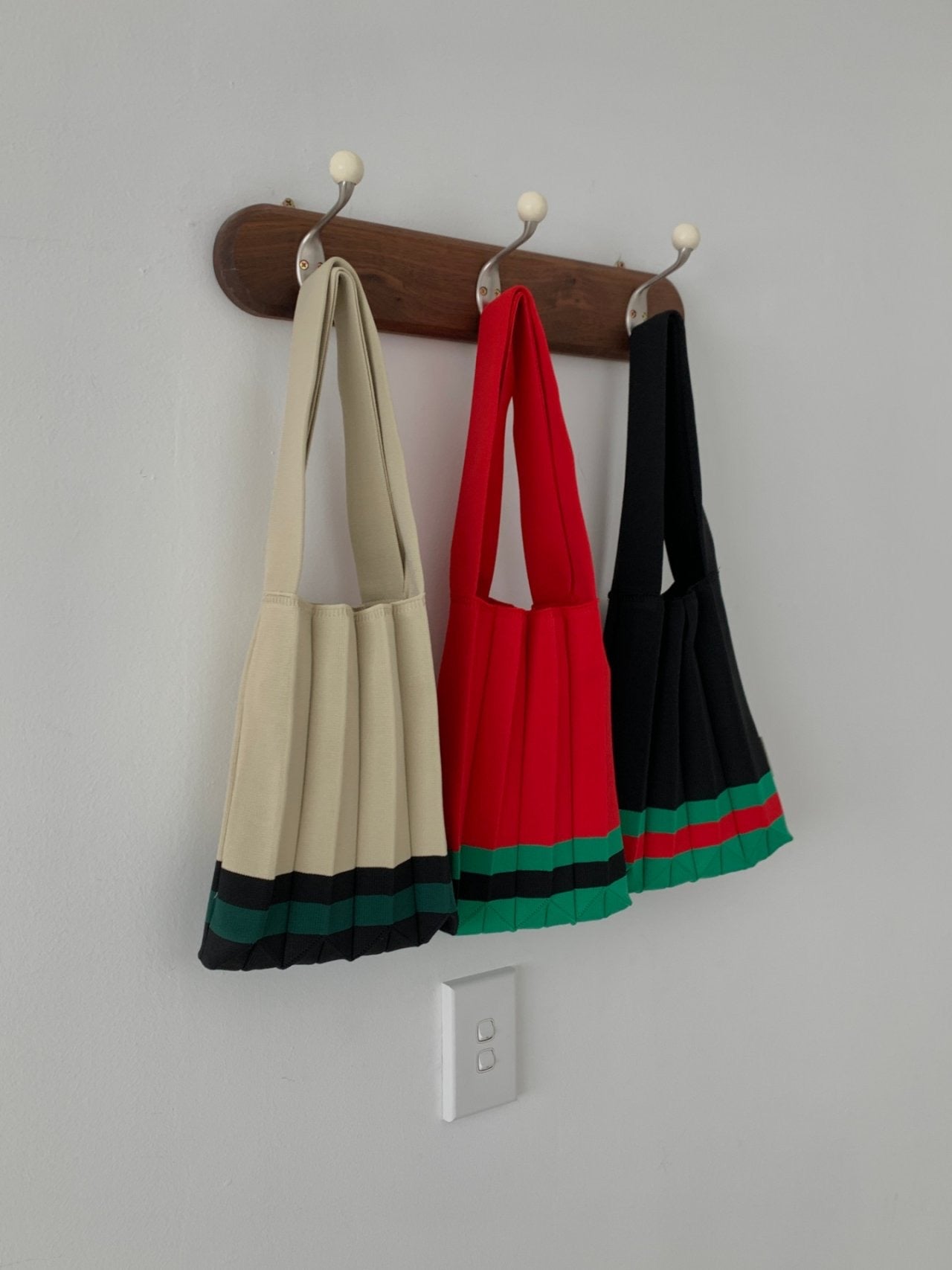 Small Stripe Pleats Tote