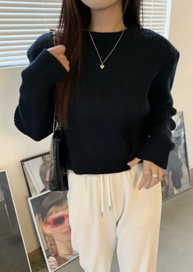 Cropped Rib Knit