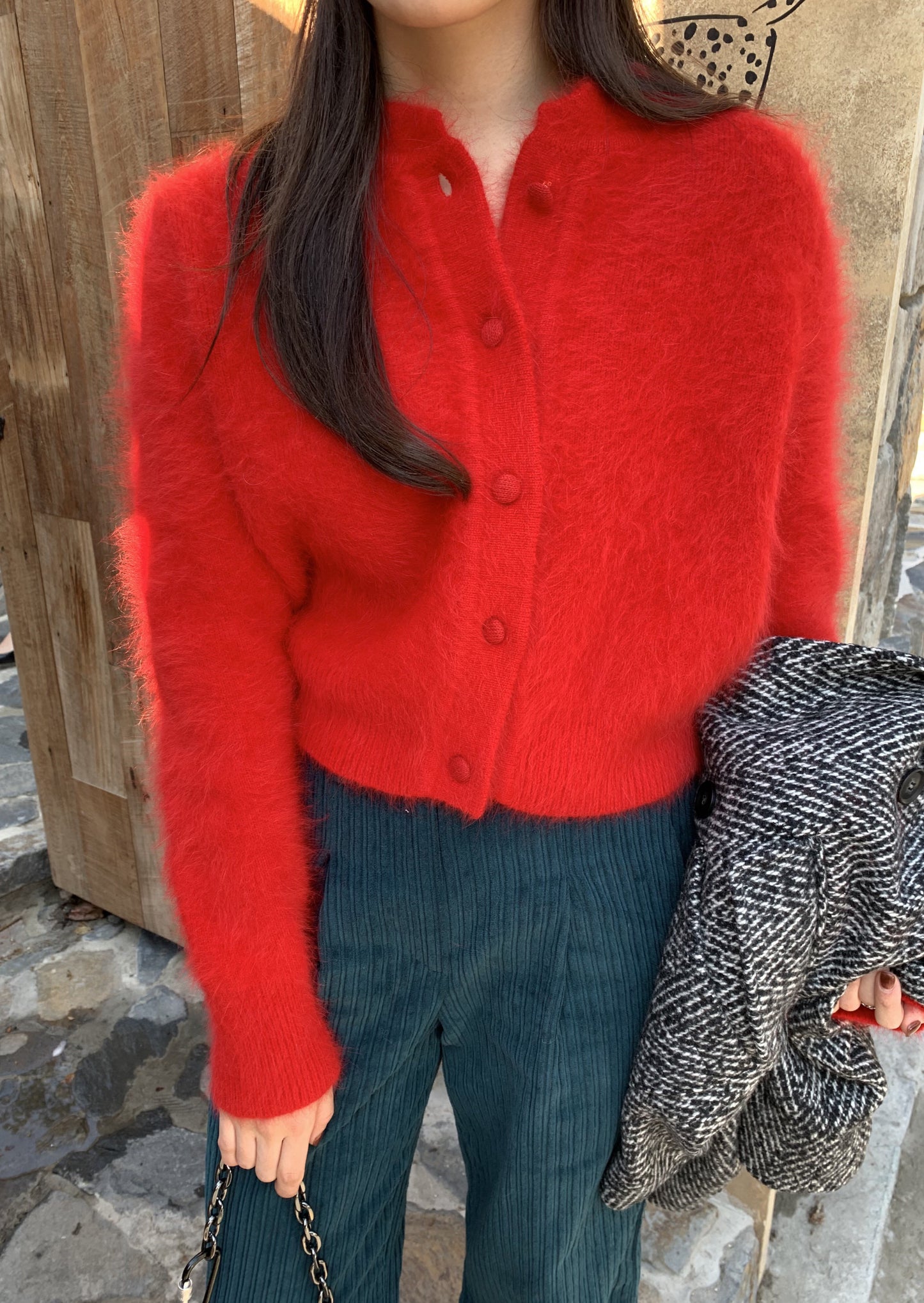 Wool / Angora Crop Cardigan