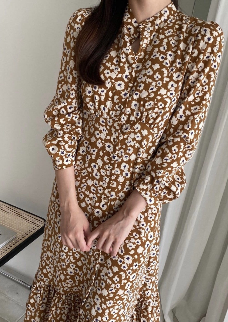 Pansy Printed Shirt Dress