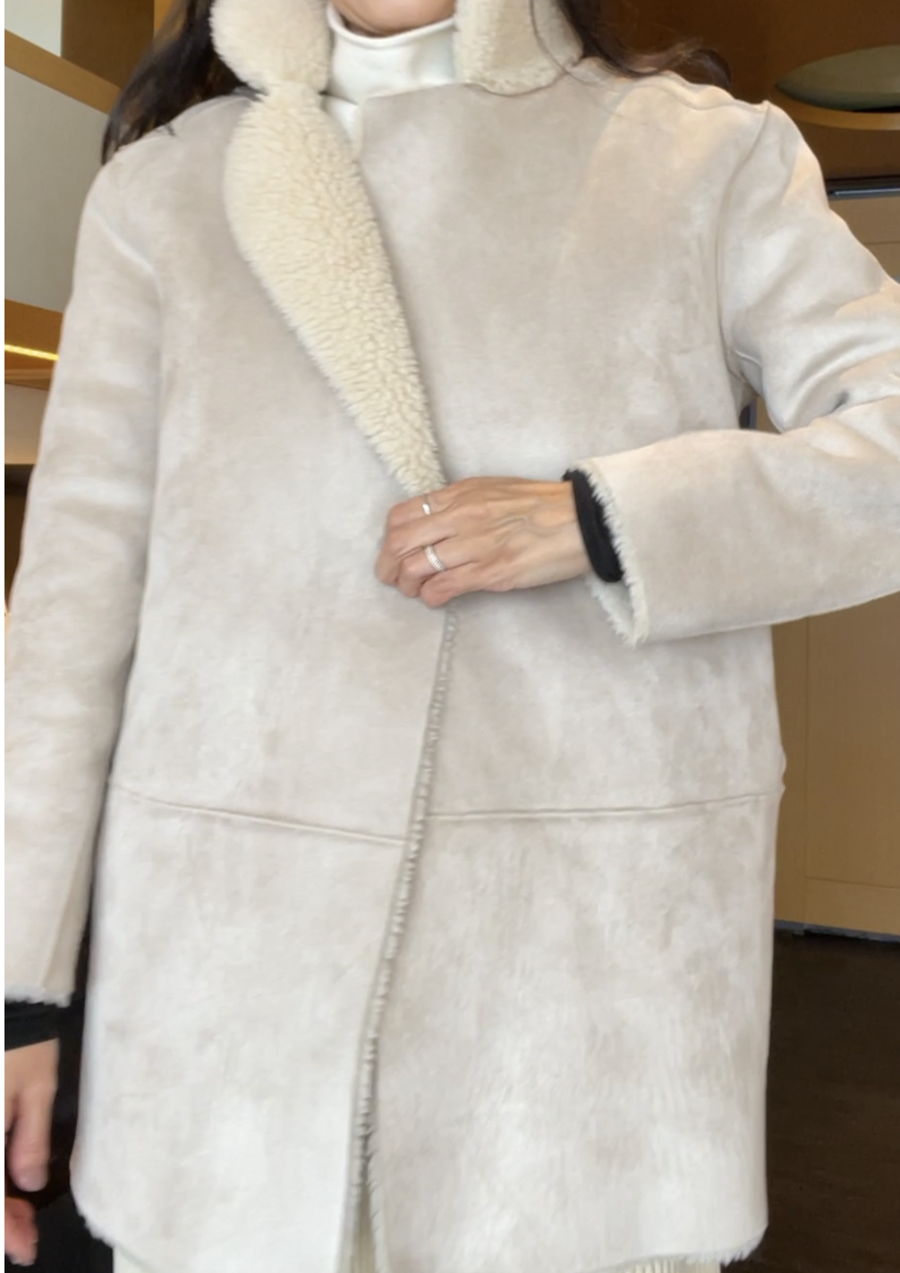 Reversible Faux Shearling coat