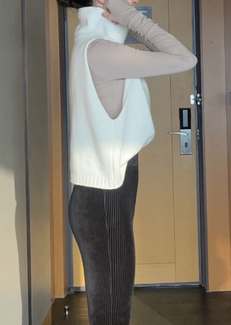 Turtleneck Lambs Wool + Cashmere Vest — special price item!