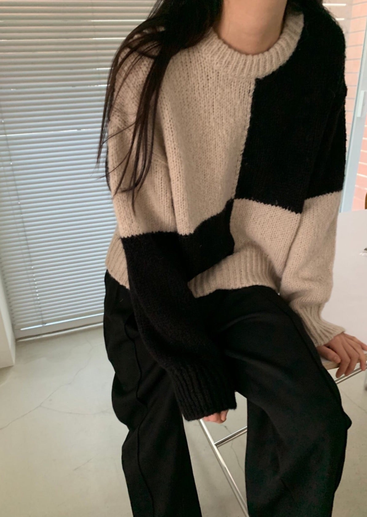 Two Tone Wool/Alpaca Jumper - Best Seller Reorder