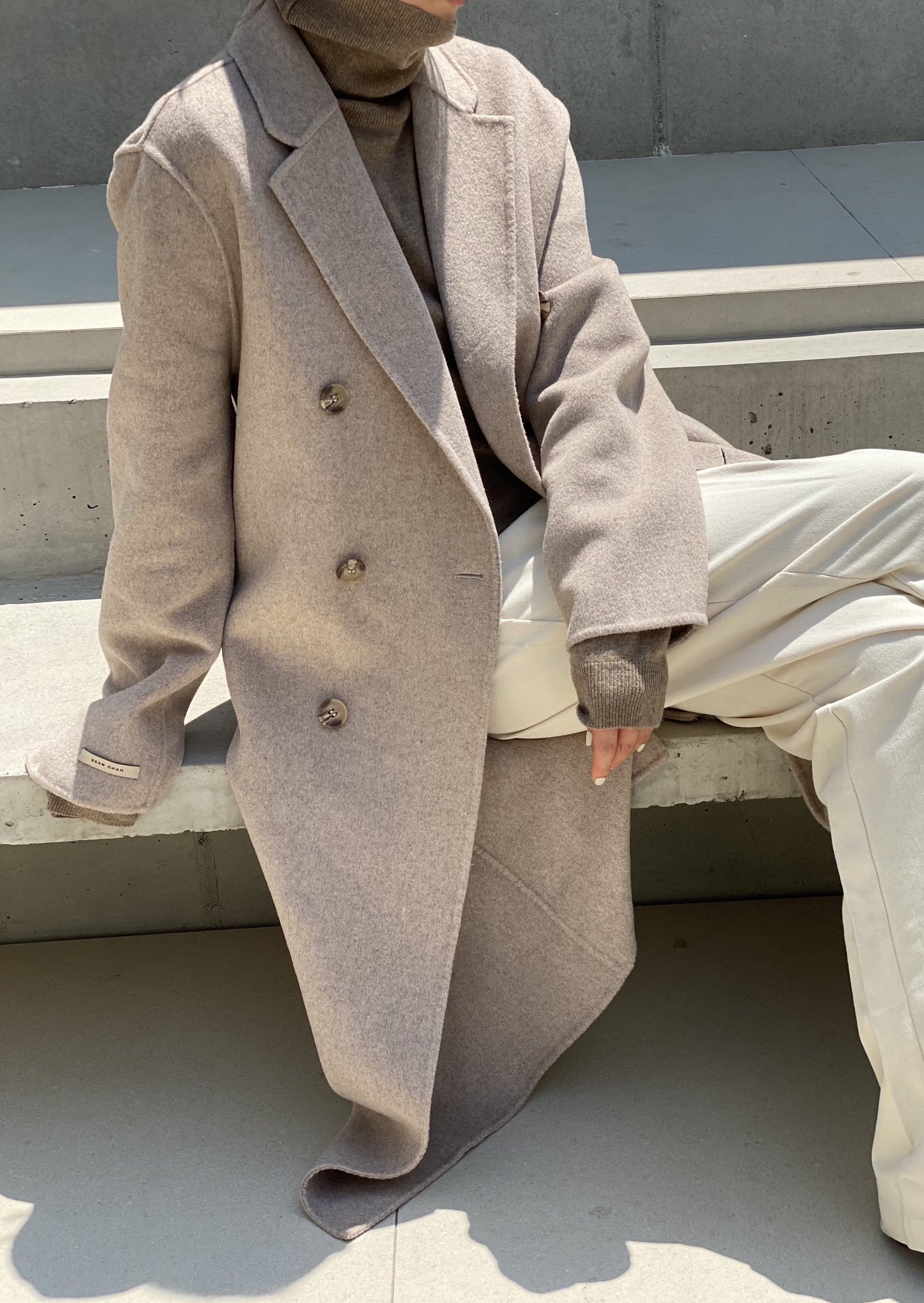 Wool Double Breasted Handmade Coat -only 1 in Black left