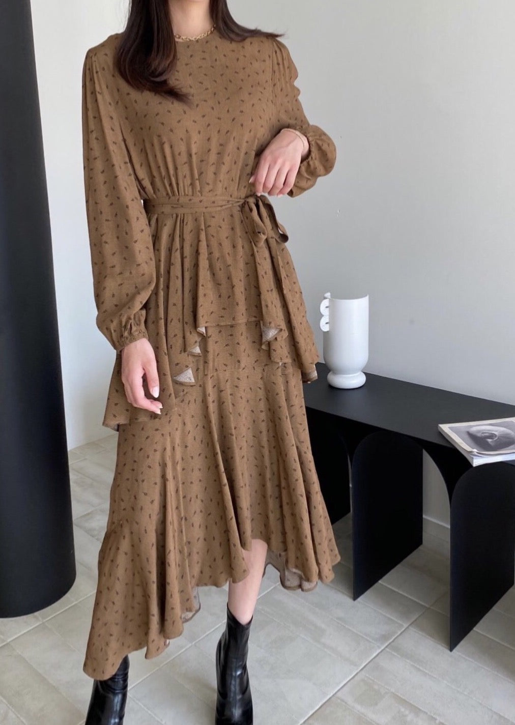 Tiered Ruffle Midi Dress