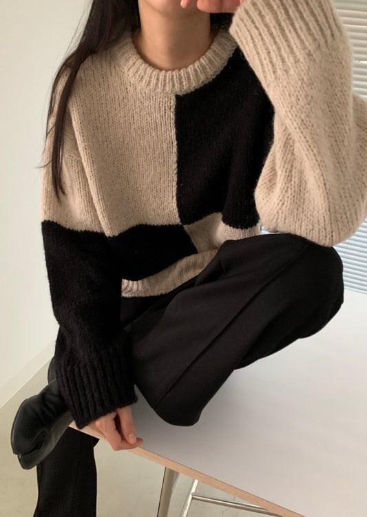 Two Tone Wool/Alpaca Jumper - Best Seller Reorder