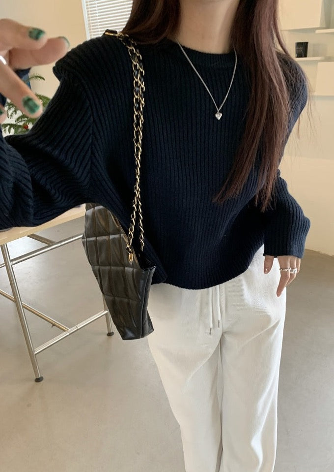 Cropped Rib Knit