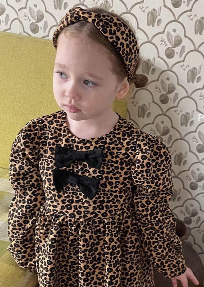 Girls’ Leopard Babydoll Dress