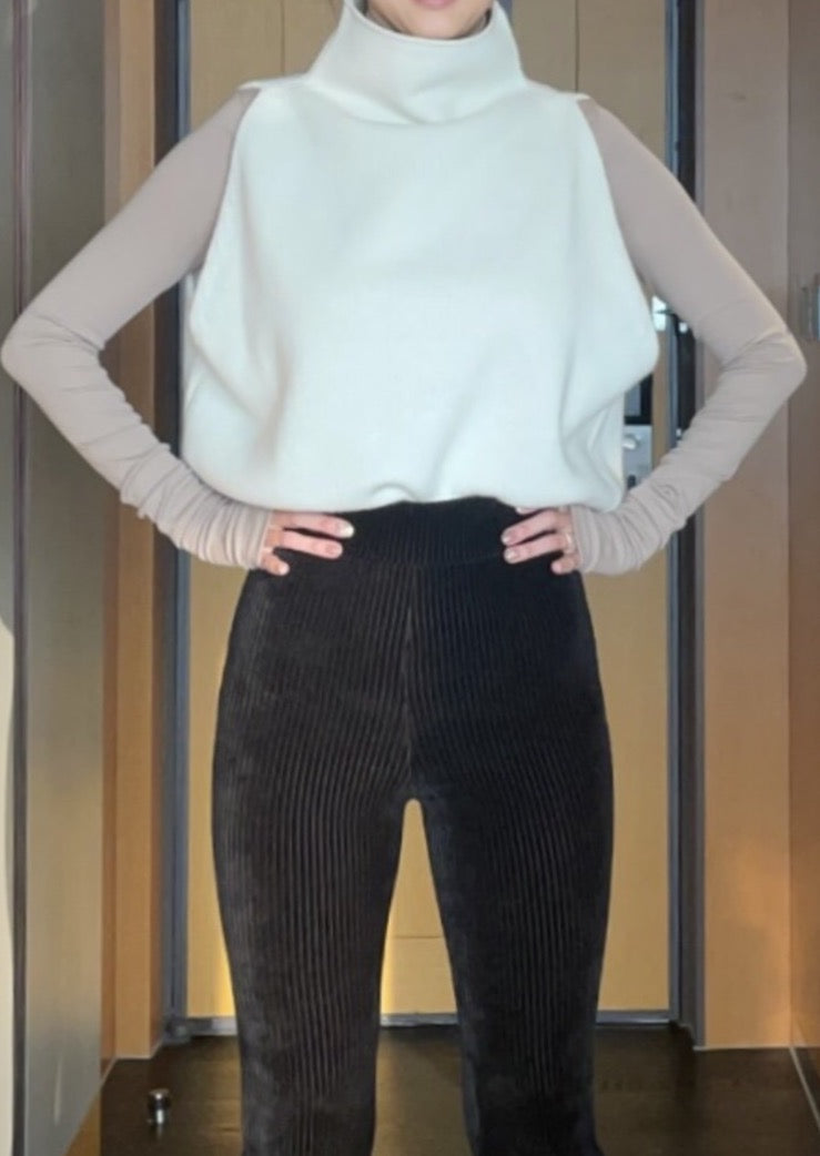 Turtleneck Lambs Wool + Cashmere Vest — special price item!