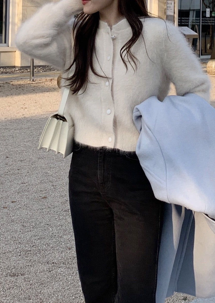 Wool / Angora Crop Cardigan