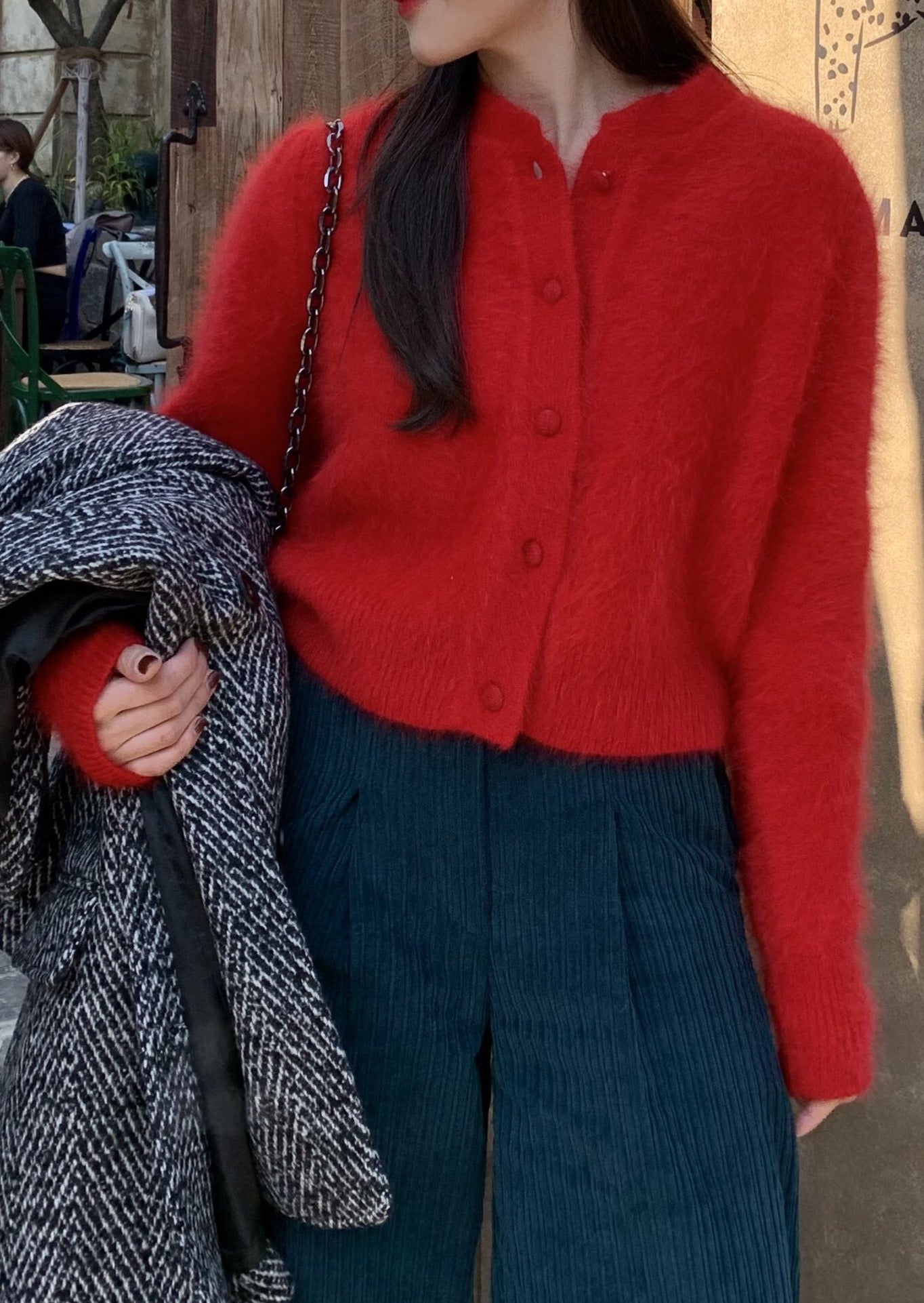 Wool / Angora Crop Cardigan