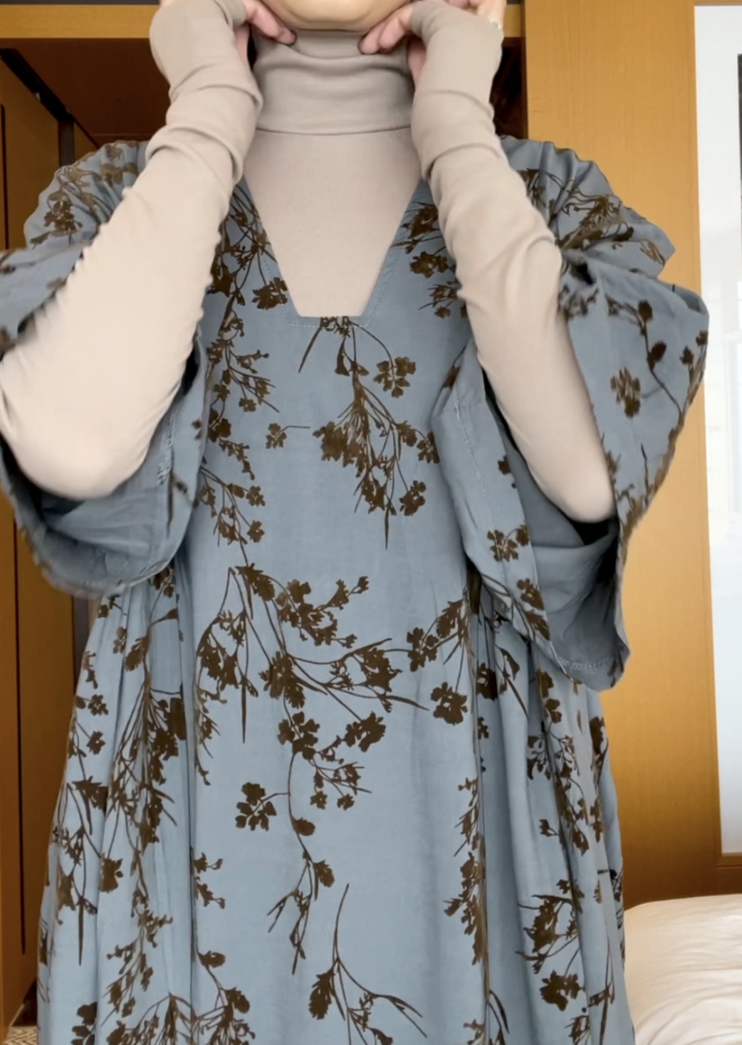 Velvet Flocked Caftan Dress