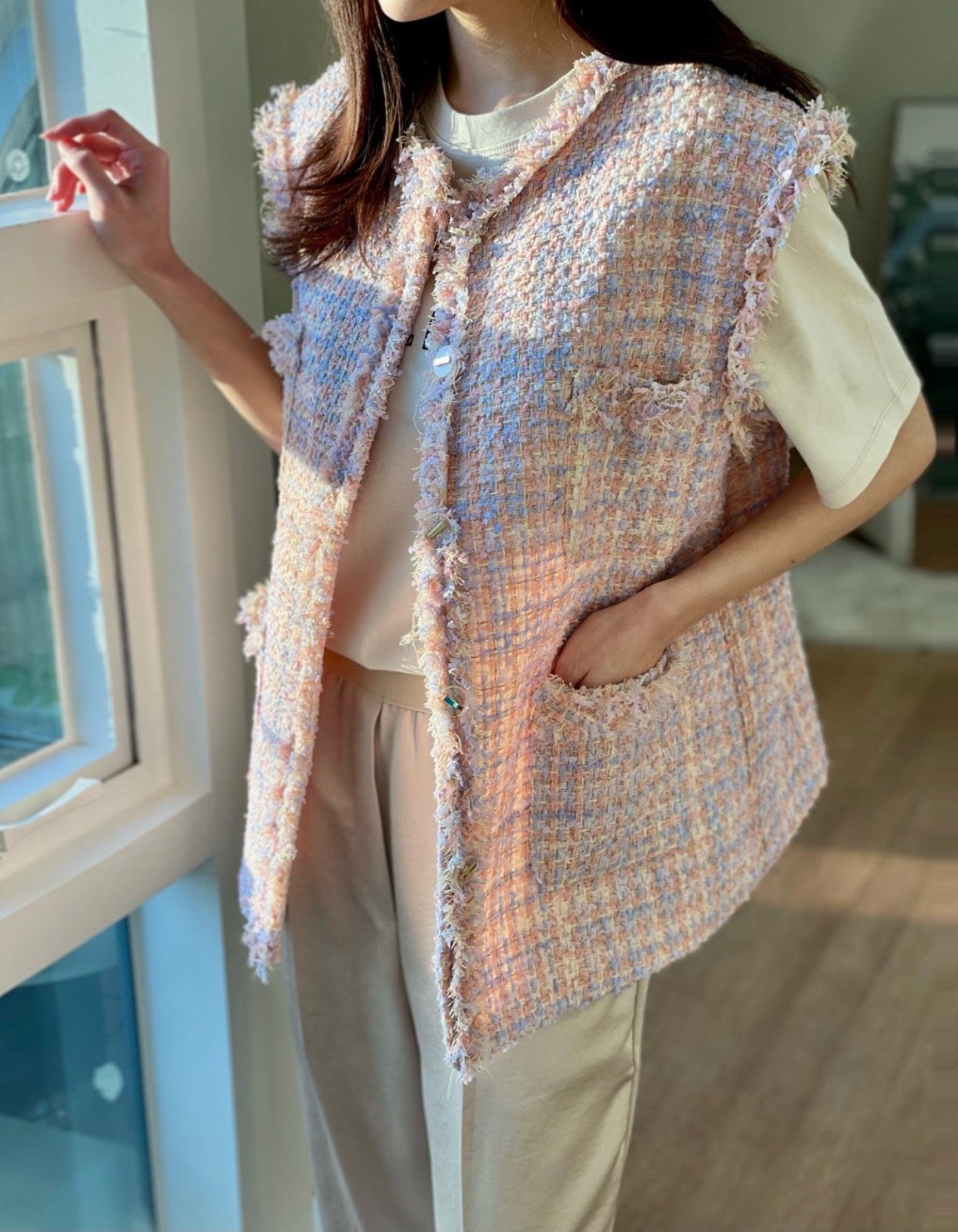 Pear Blossom Tweed Vest