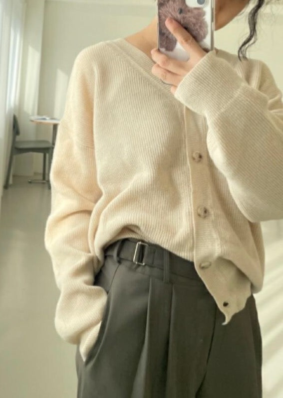 Reversible Wool/Cashmere Cardigan