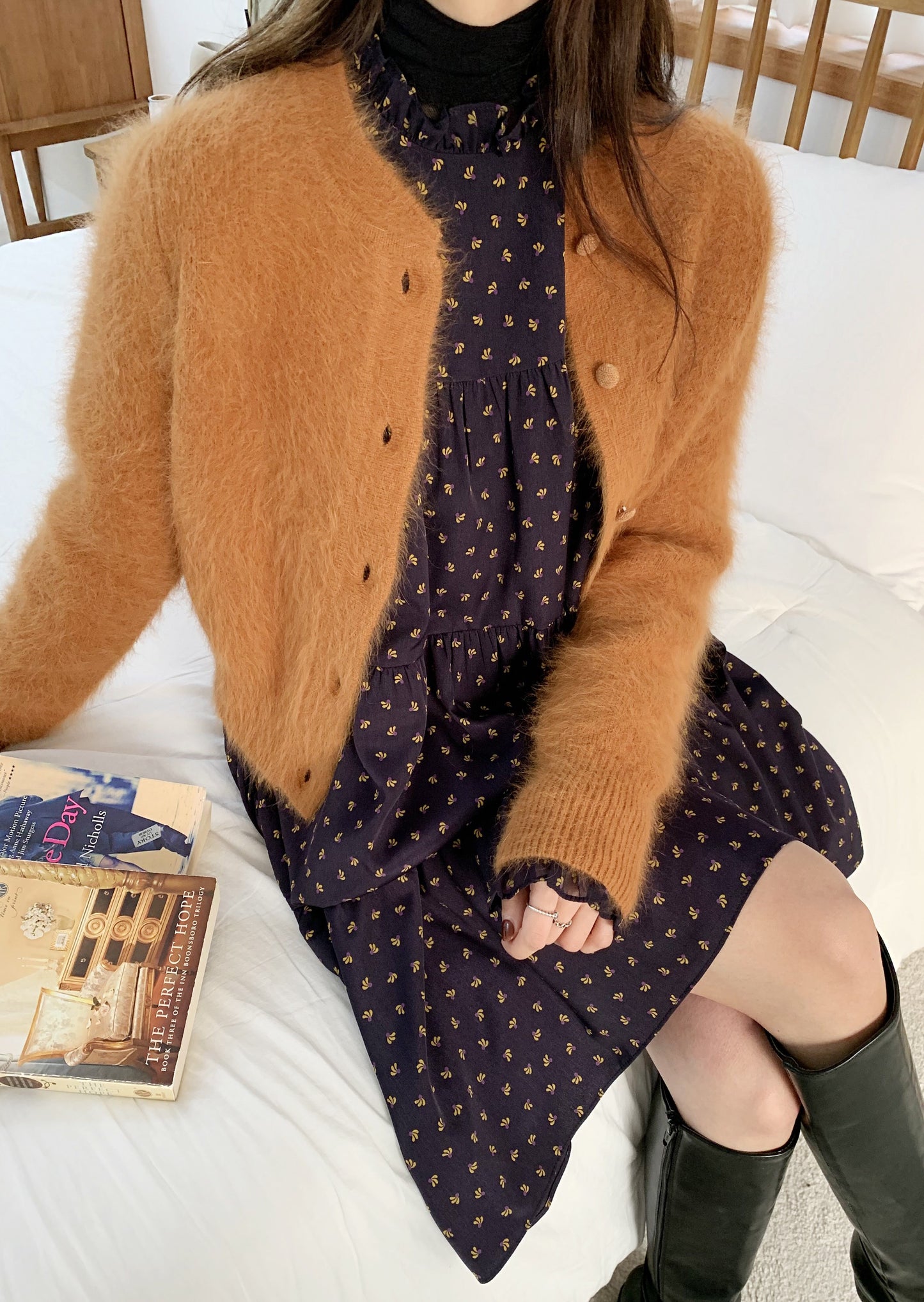 Wool / Angora Crop Cardigan