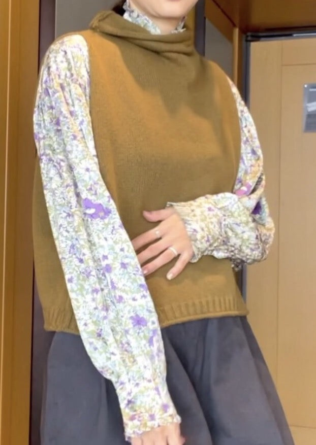 Turtleneck Lambs Wool + Cashmere Vest — special price item!