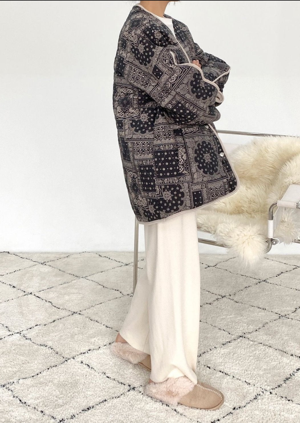 Reversible Bandana / Faux Shearling Jacket