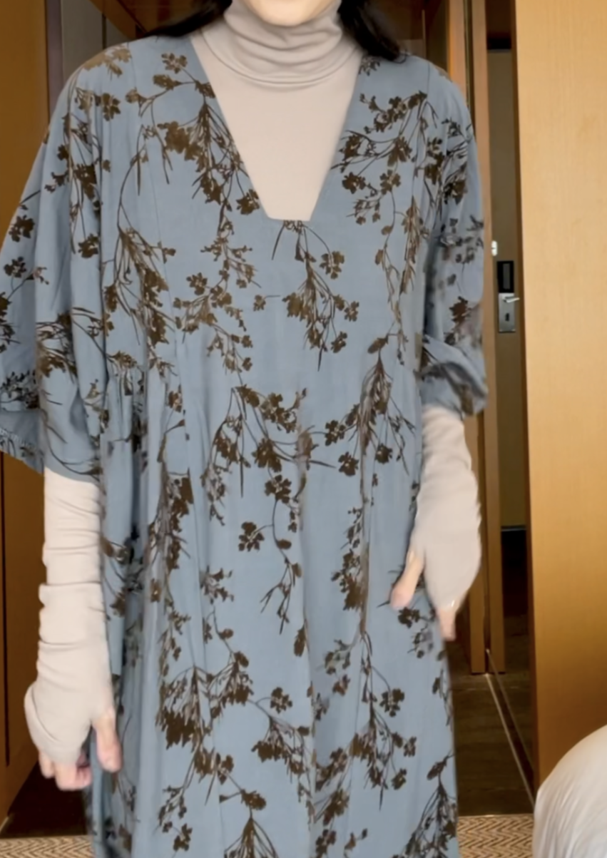 Velvet Flocked Caftan Dress