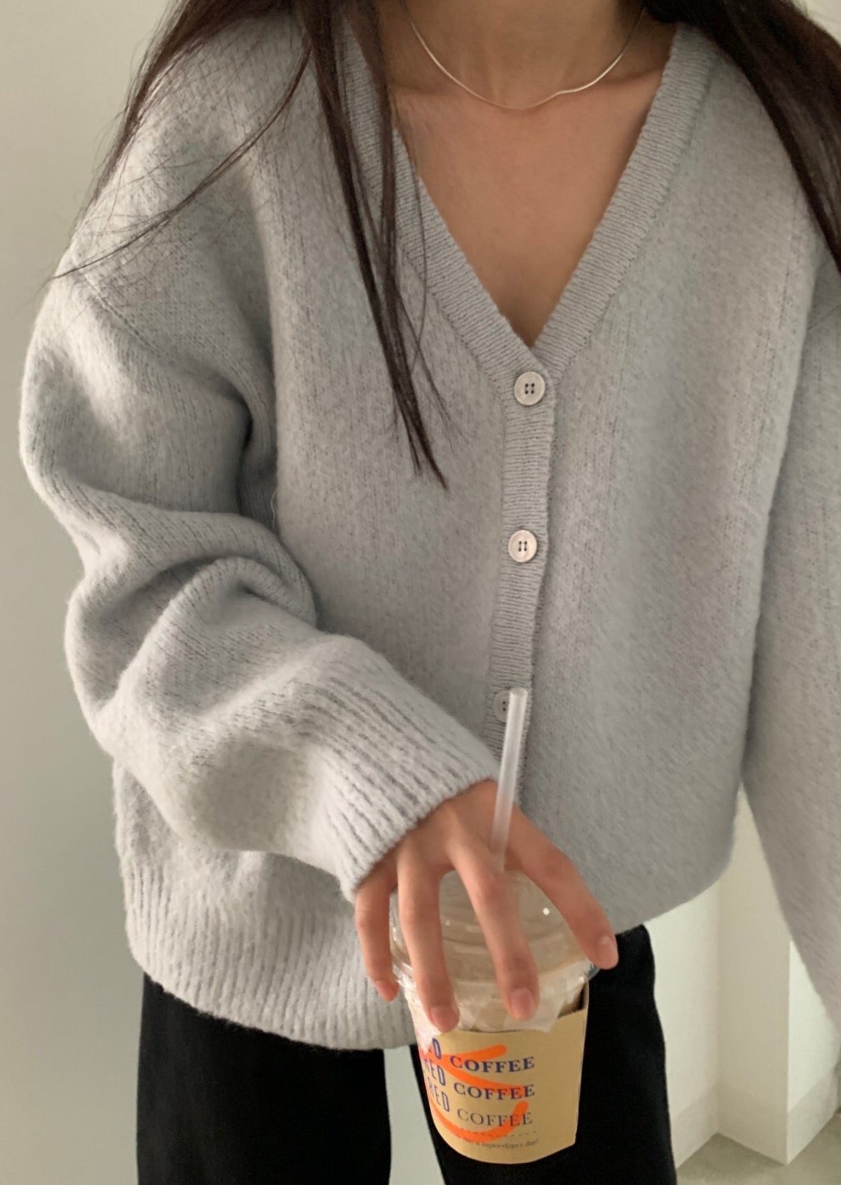 Brushed Wool / Alpaca Cardigan - 1 Left in Magenta