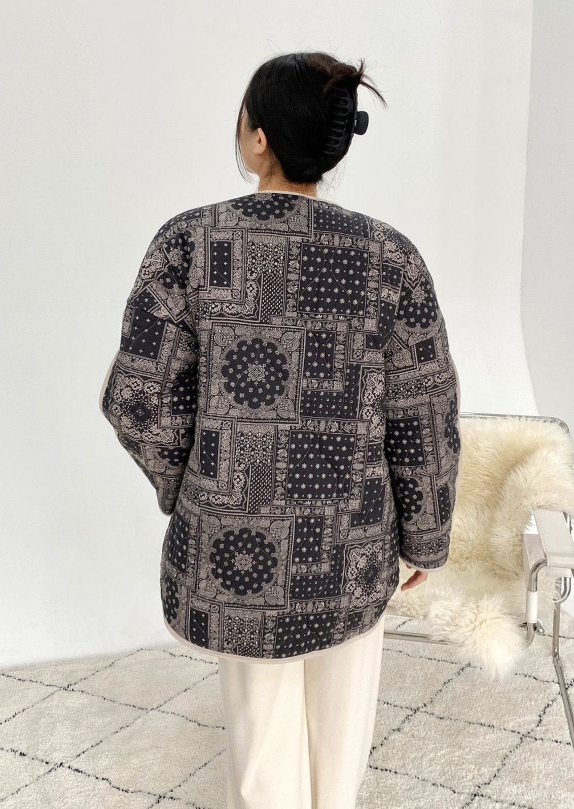 Reversible Bandana / Faux Shearling Jacket