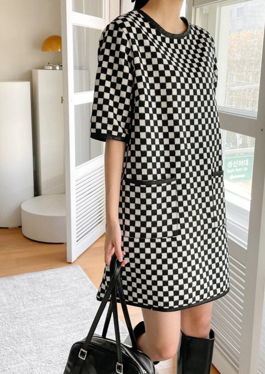 Checkerboard Shift Dress