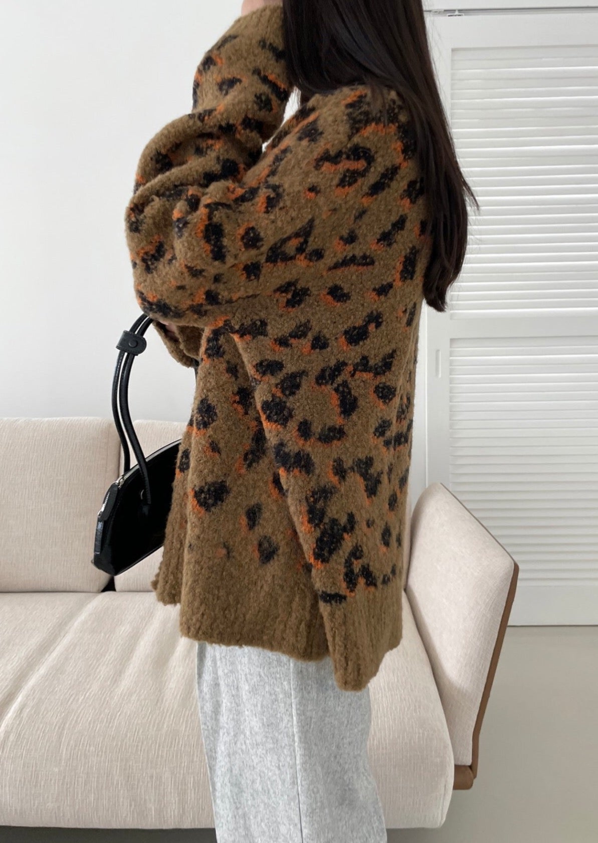Leopard Jacquard Cardigan