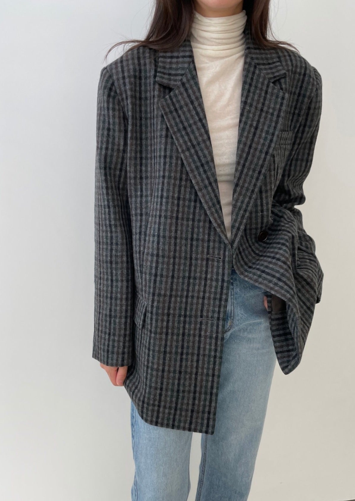Duffey Checkered Wool Blazer