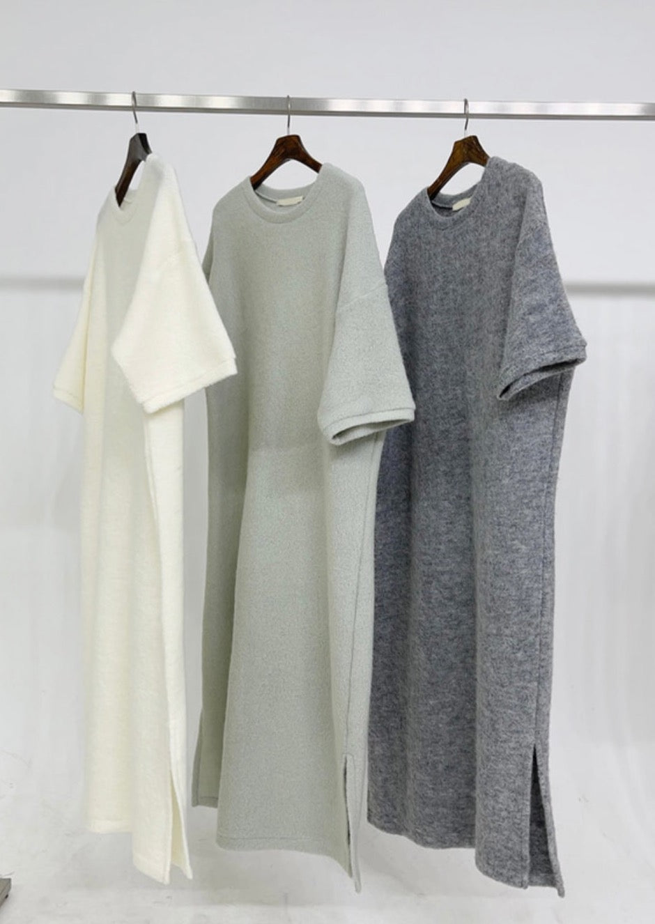 Boucle Knit Maxi Tunic Dress