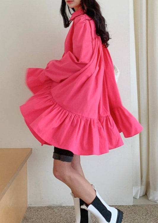 Tiered Mini Shirt Baby Doll Dress- Last one 1 in Ivory!